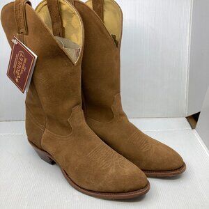 BOULET CANADA NEW western cowboy tobacco suede mens boots sz 11 1/2 E